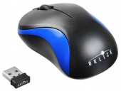 Мышь Oklick 605SW черный/синий оптическая (1200dpi) беспроводная USB (2but)